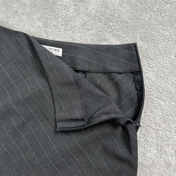 Trina Turk Women's Career Pinstripe Straight Skirt Side Zip Size 4 Gray *FLAW - Picture 3 of 9